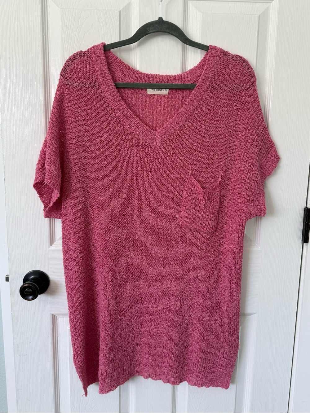The Nines Pink Short Sleeve Sweater 1X
